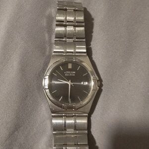 Citizen Eco-Drive Black and Silver Men's Watch